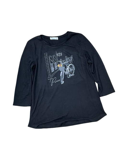 Top 3/4 Sleeve By 89Th And Madison In Black, Size:M