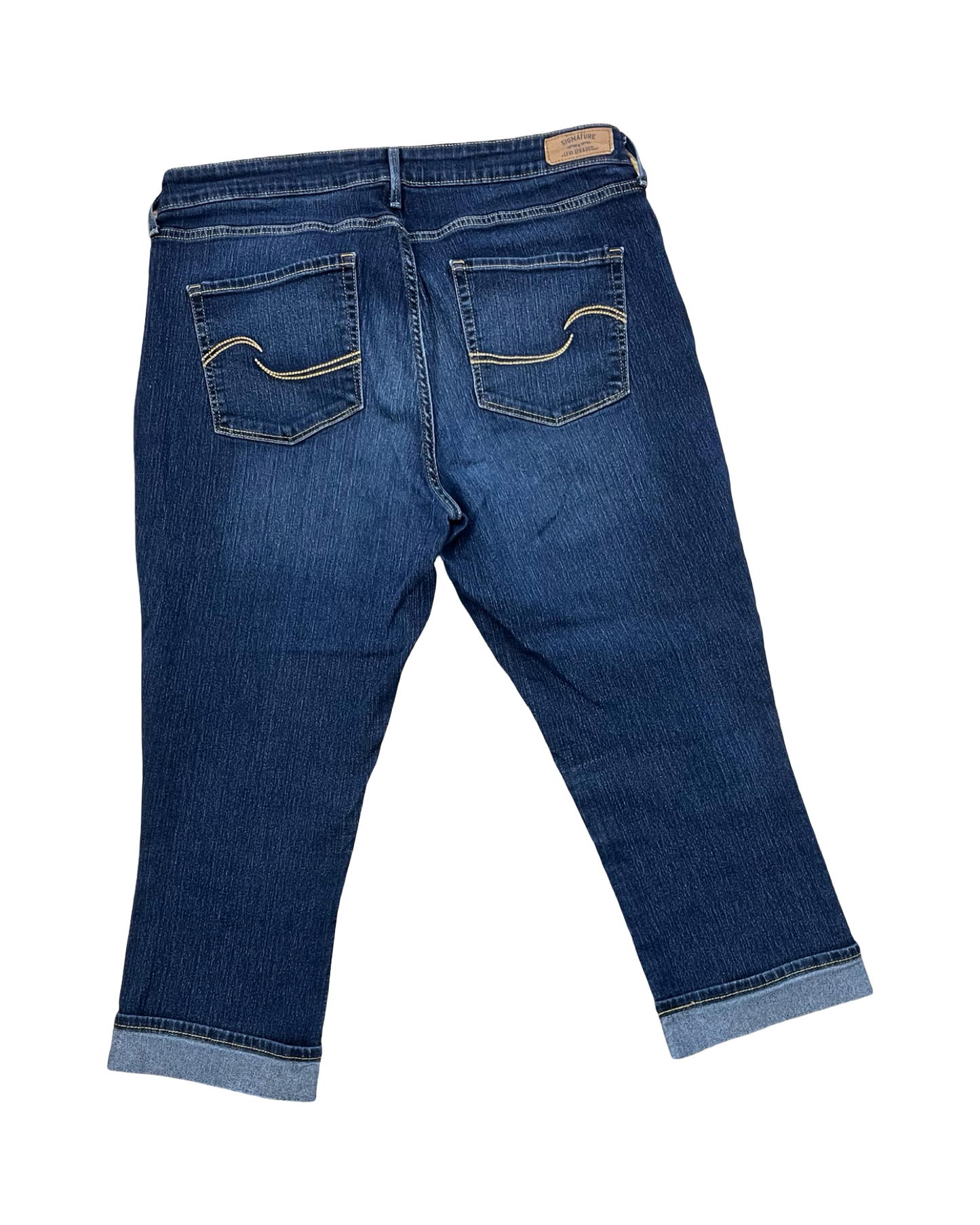 Jeans Cropped By Levis In Blue Denim, Size:16