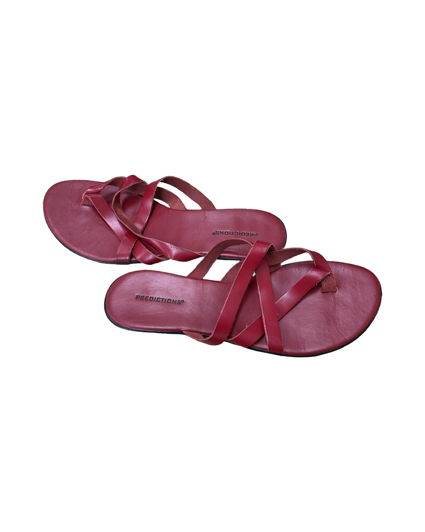 Sandals Flats By Predictions In Black & Red, Size:11