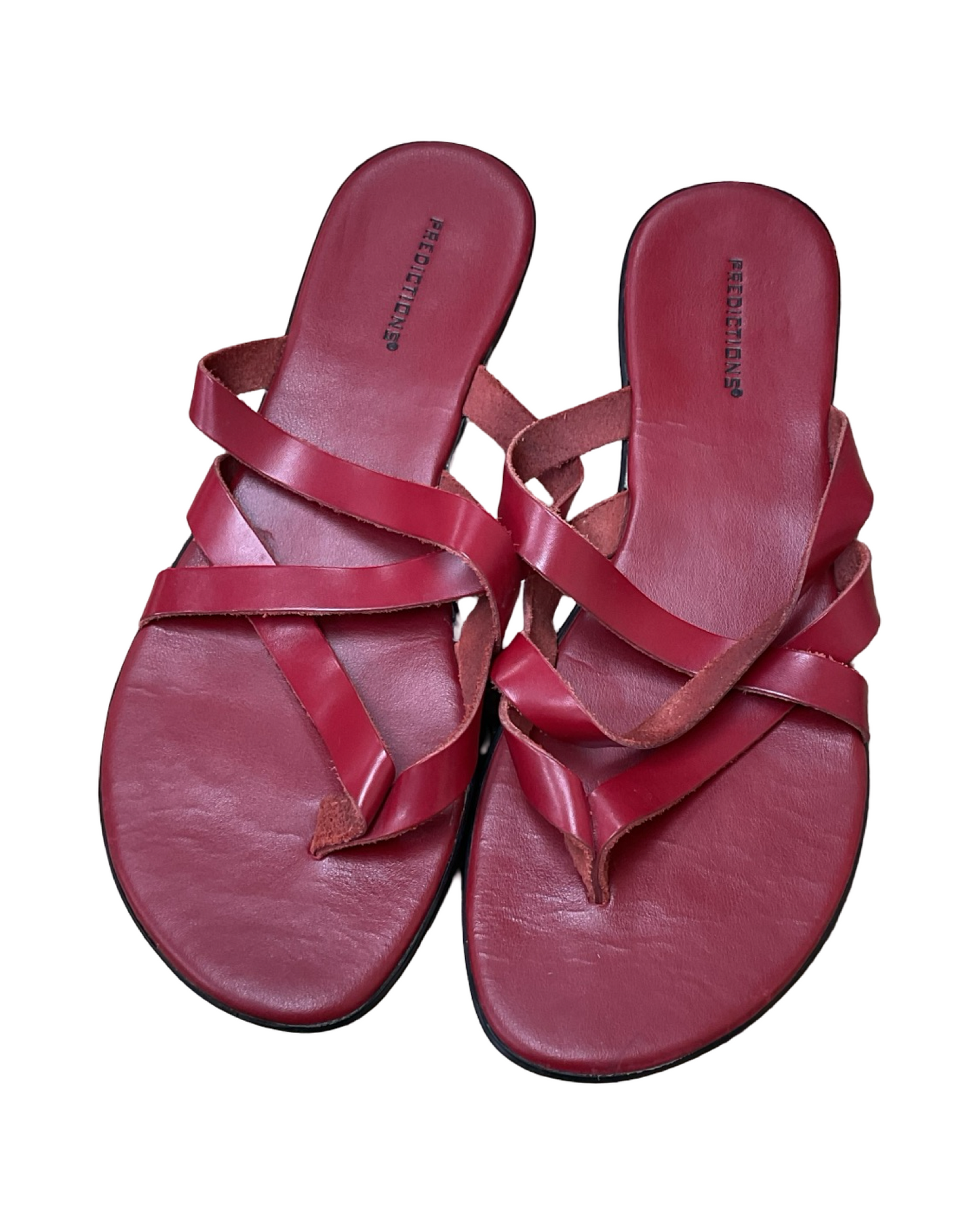 Sandals Flats By Predictions In Black & Red, Size:11