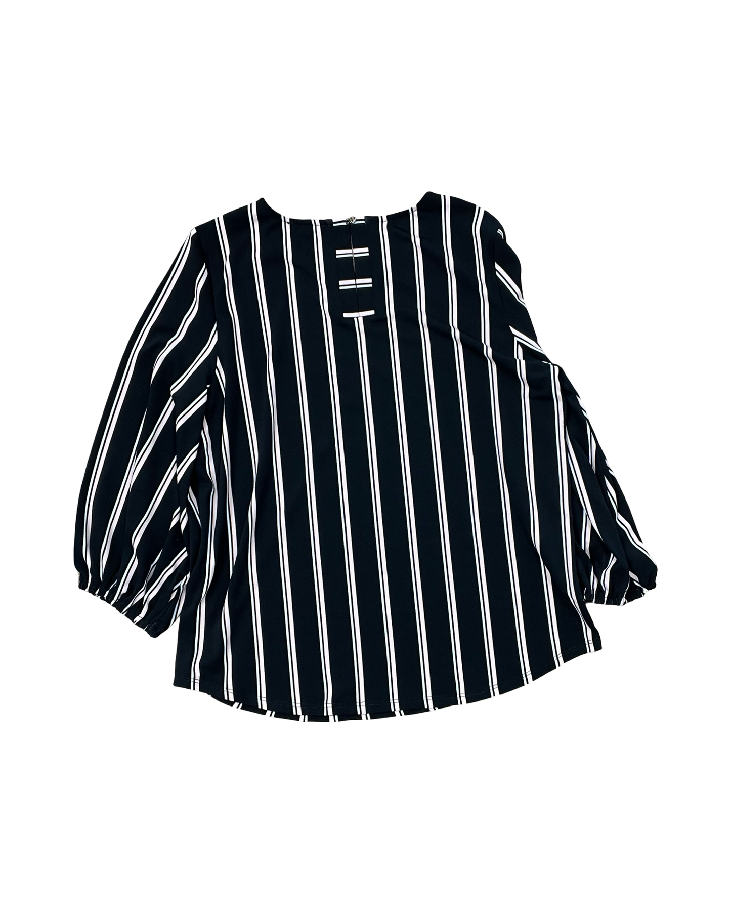 Top 3/4 Sleeve By Adrianna Papell In Black & Pink, Size:L