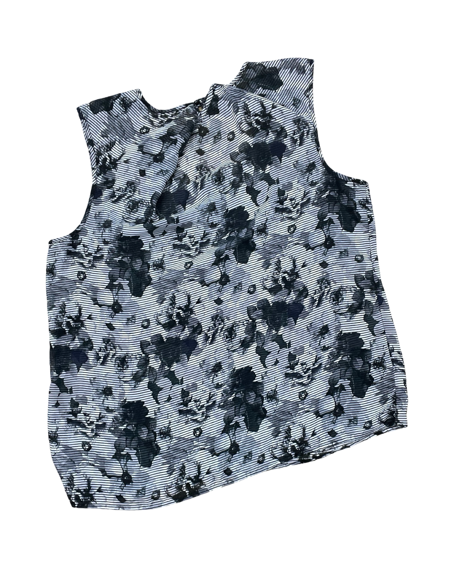 Blouse Sleeveless By Maurices In Black & Grey, Size:1X