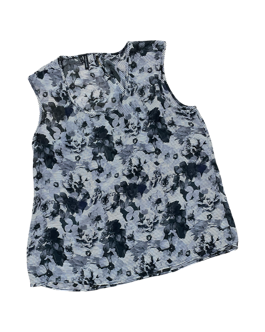 Blouse Sleeveless By Maurices In Black & Grey, Size:1X