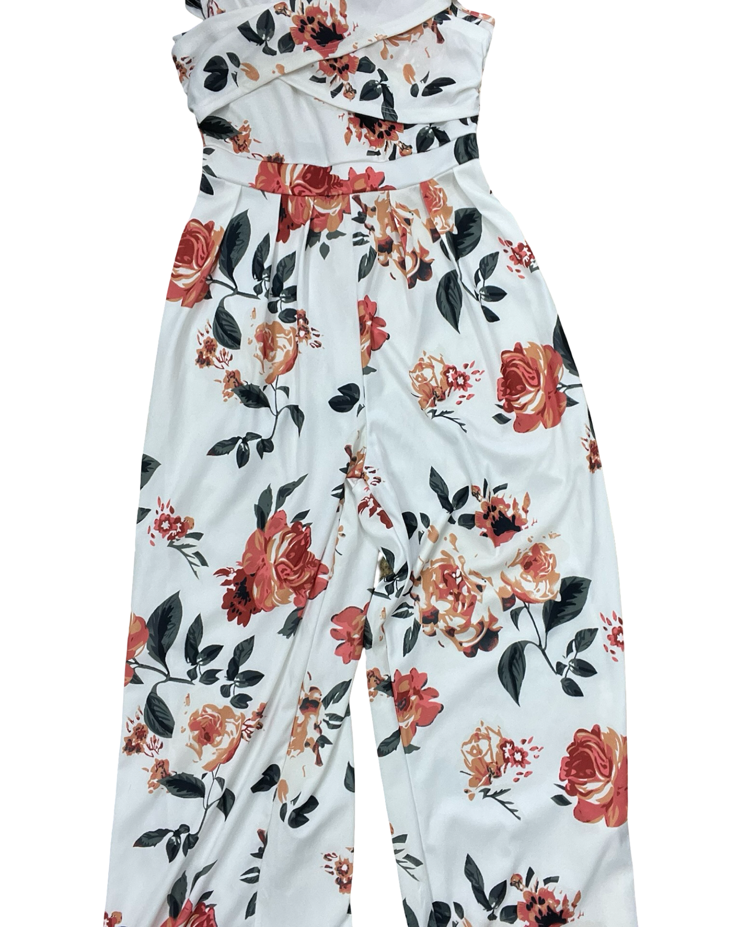 Jumpsuit By Clothes Mentor In Cream & Orange, Size:M