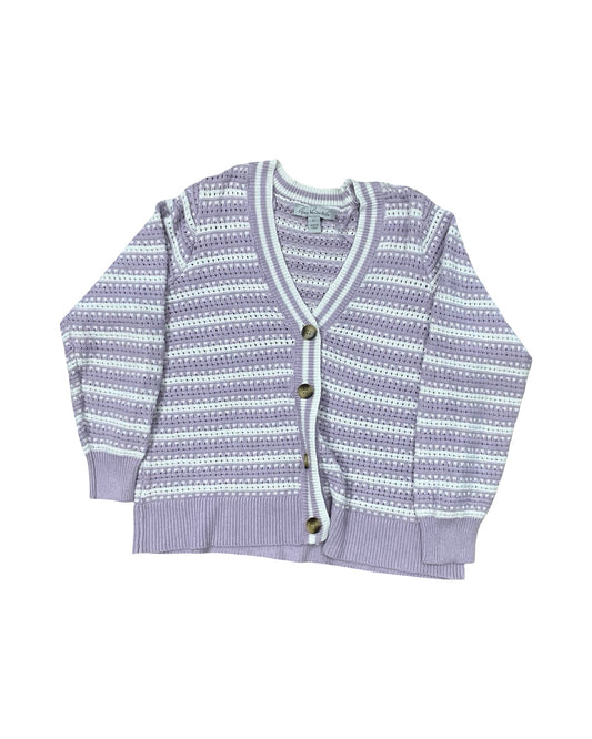 Sweater Cardigan By Gloria Vanderbilt In Purple, Size:Xl