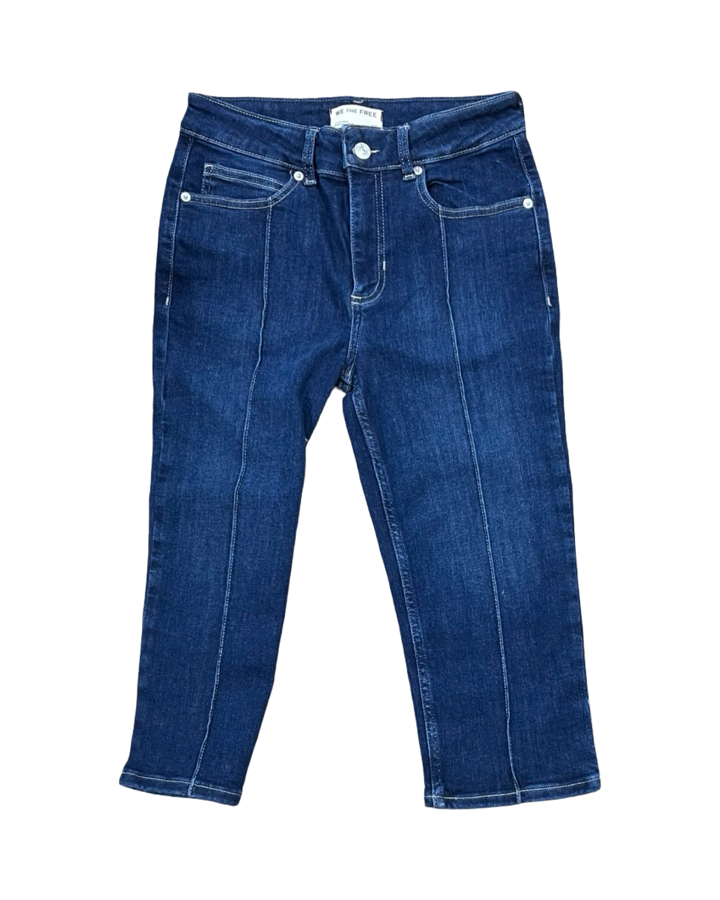 Jeans Cropped By We The Free In Blue & Brown, Size:4