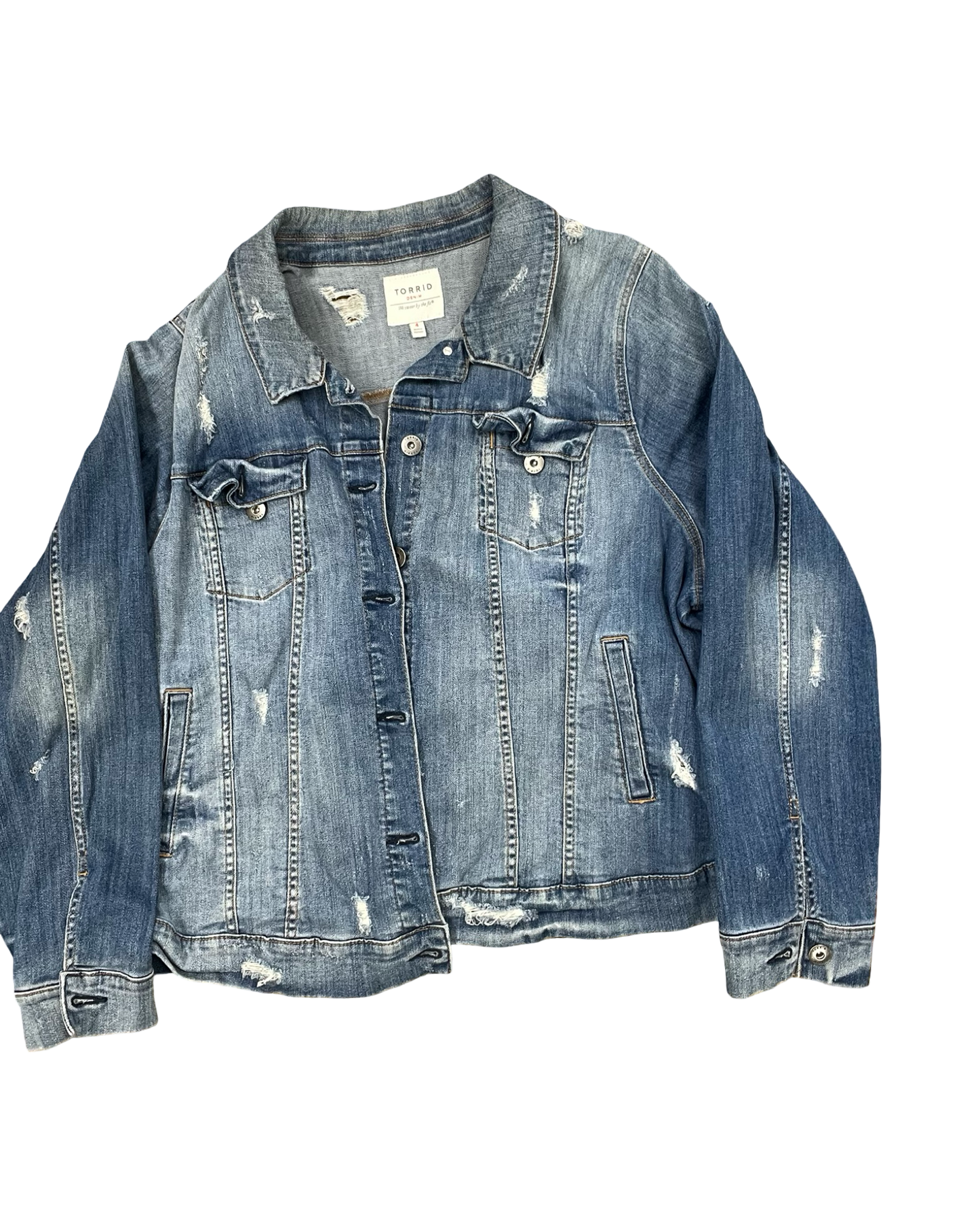 Jacket Denim By Torrid In Blue Denim, Size:4X