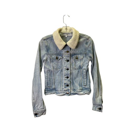 Jacket Designer By Rebecca Minkoff In Blue Denim, Size:S