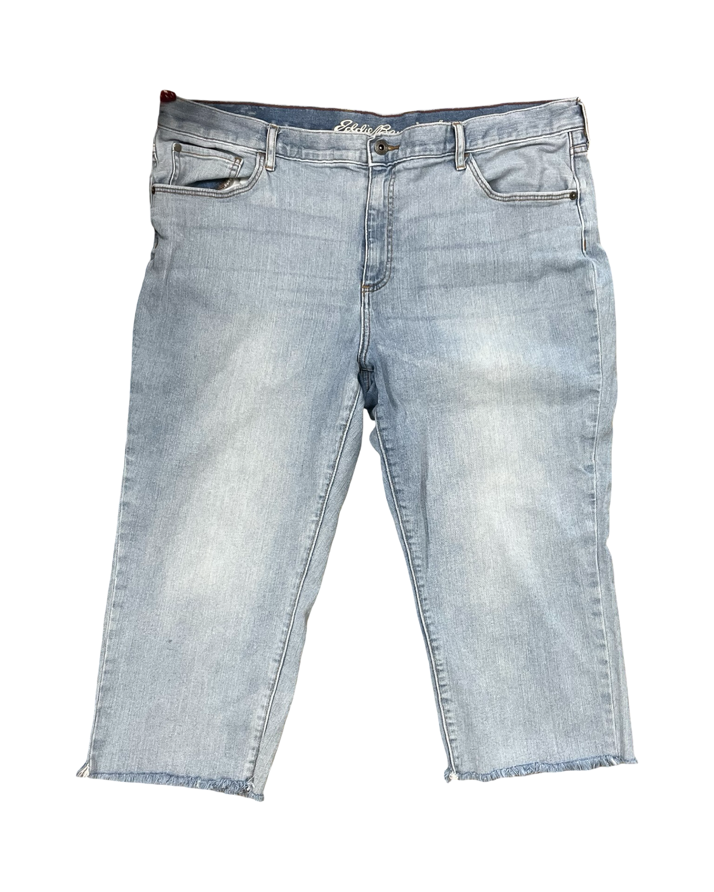 Jeans Cropped By Eddie Bauer In Blue Denim, Size:18