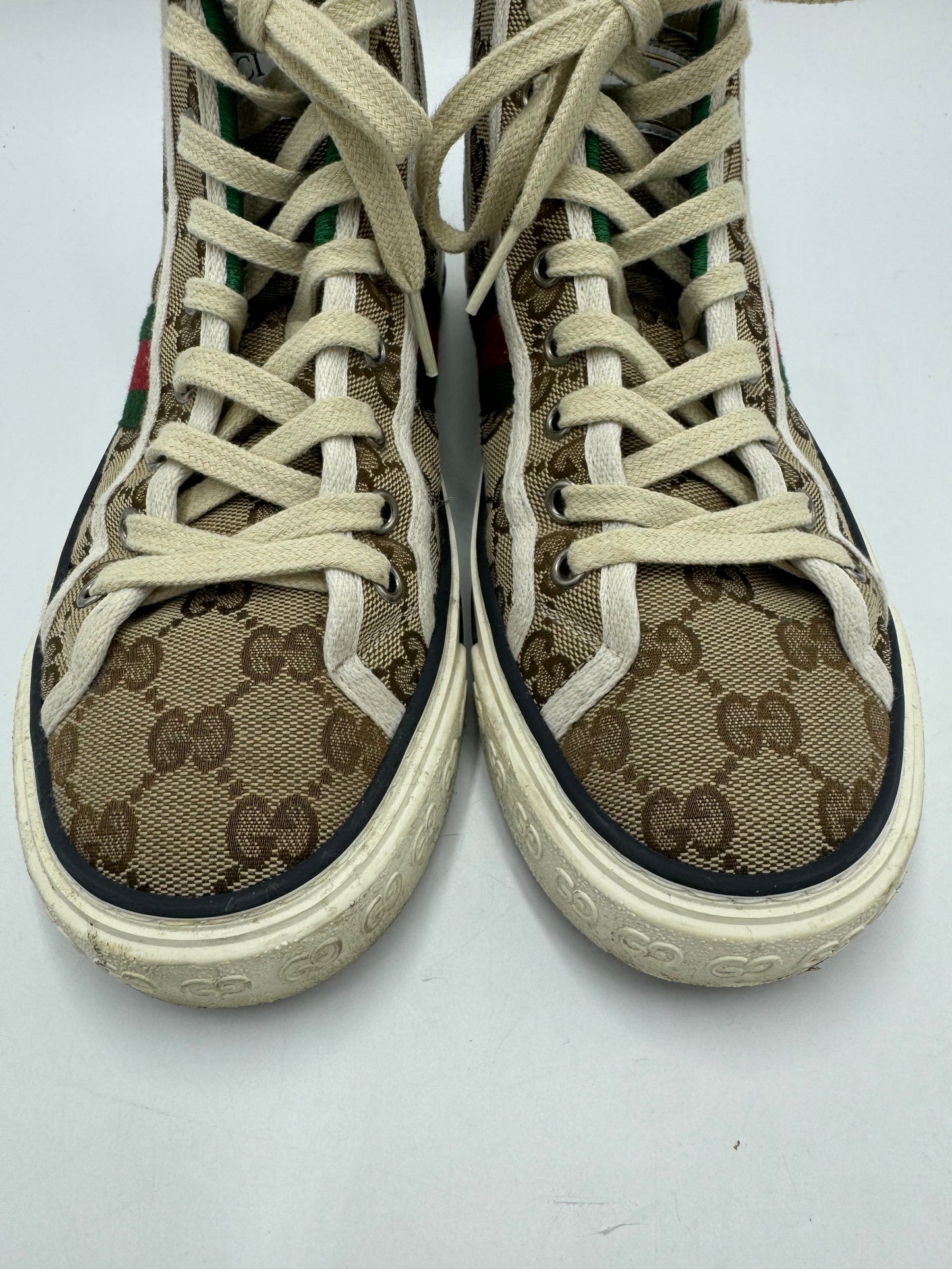 Gucci High Top GG Luxury Designer Sneaker In Size: 8 (38)