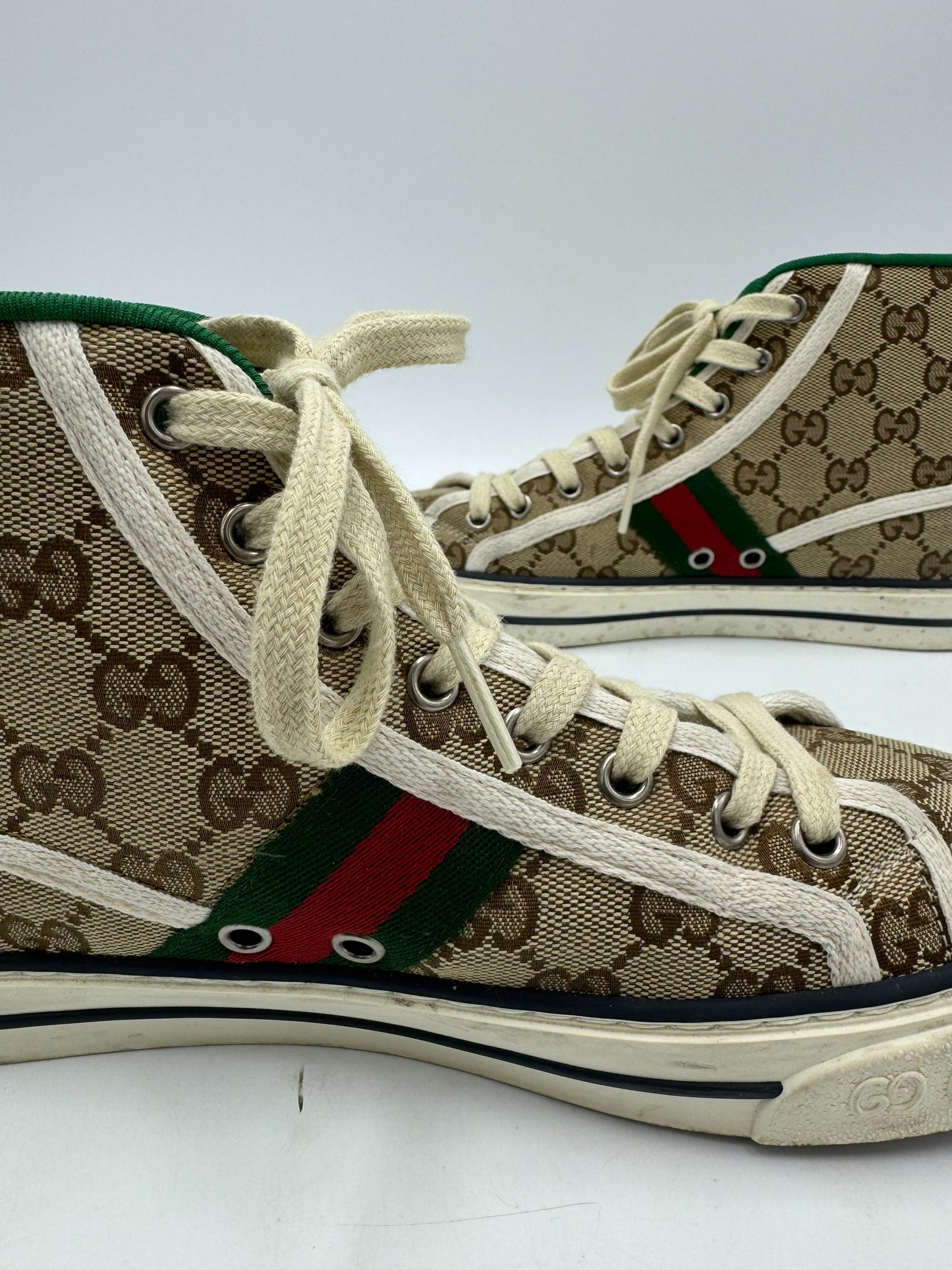 Gucci High Top GG Luxury Designer Sneaker In Size: 8 (38)