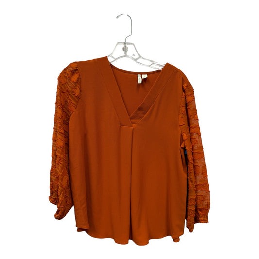 Top 3/4 Sleeve By Cato In Orange, Size:S