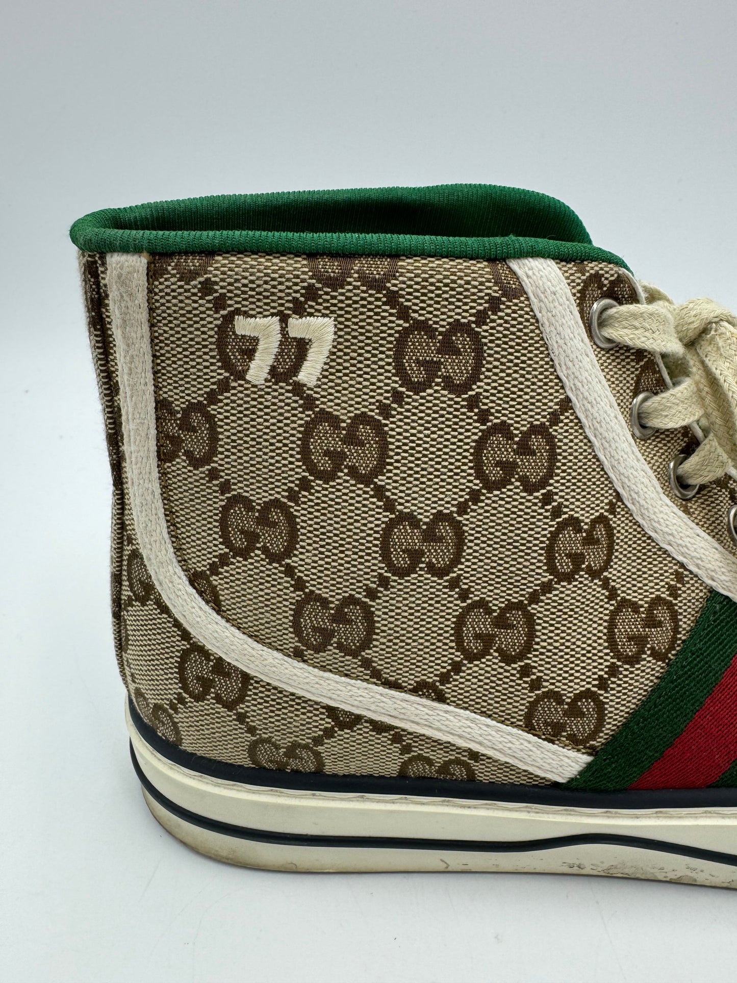 Gucci High Top GG Luxury Designer Sneaker In Size: 8 (38)