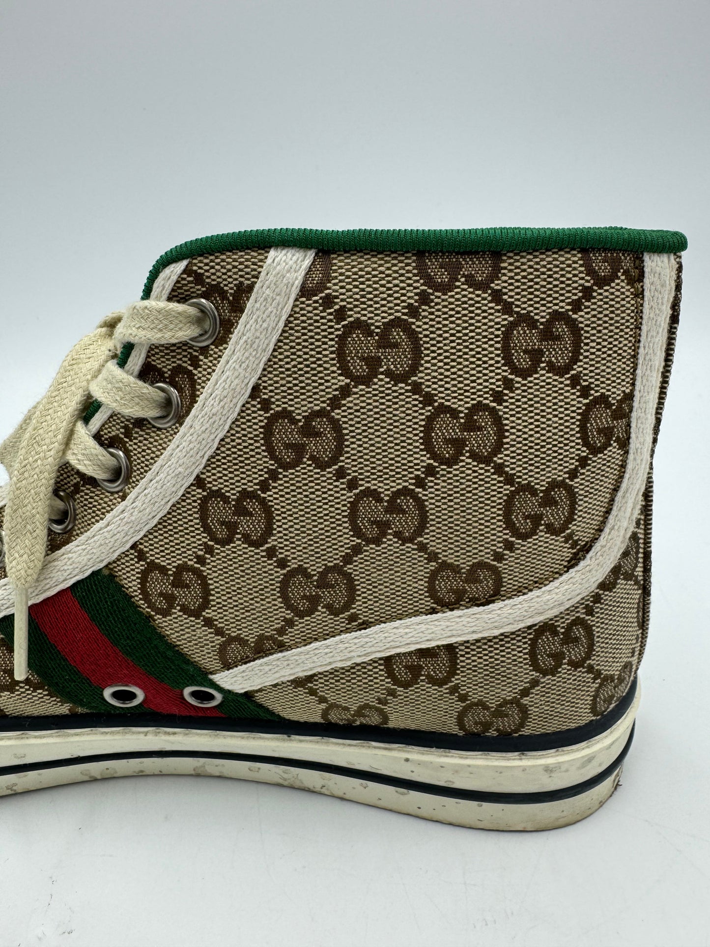 Gucci High Top GG Luxury Designer Sneaker In Size: 8 (38)