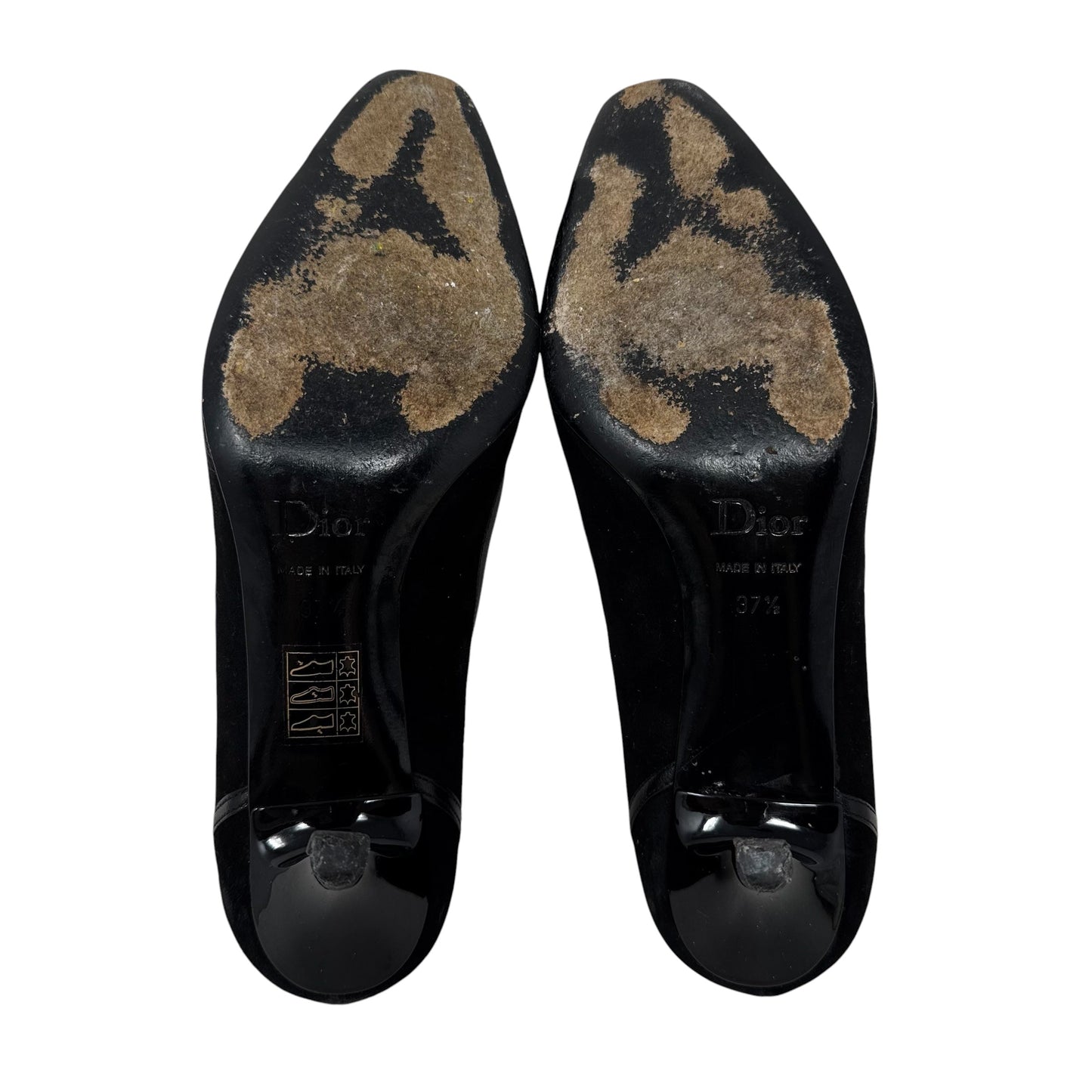 Cutout Kitten Heel Pumps Luxury Designer By Dior In Black, Size: 7.5 (37.5)