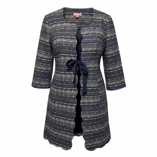 Harris Coat Designer By Lilly Pulitzer In Blue & Gold, Size: S