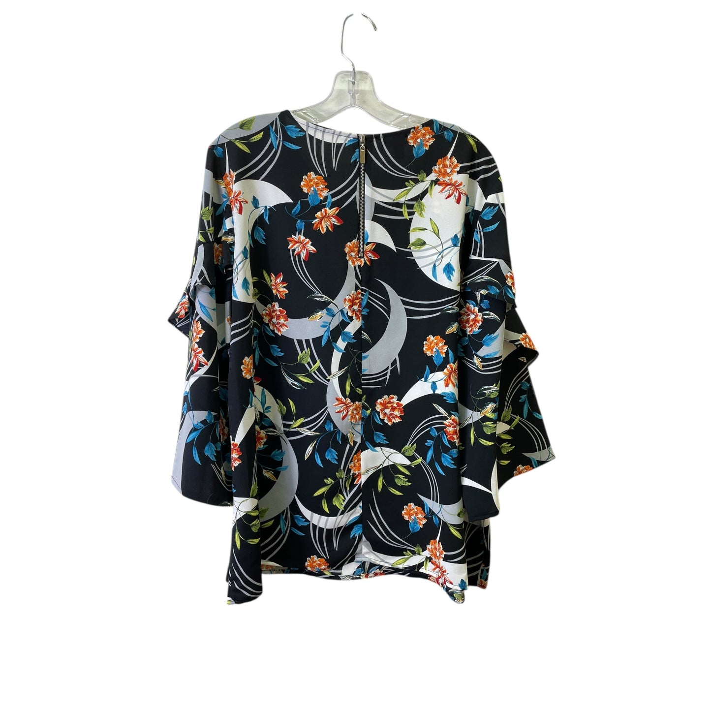 Top 3/4 Sleeve By Alfani In Black & Blue, Size:Xl