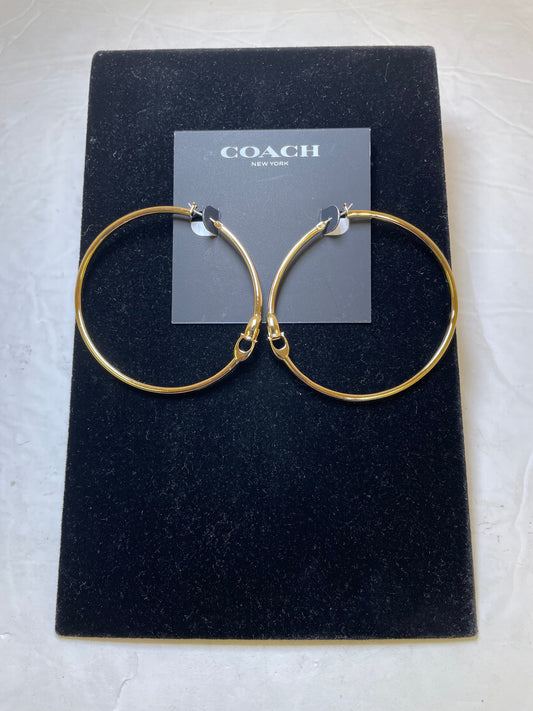 Earrings Designer By Coach In Gold