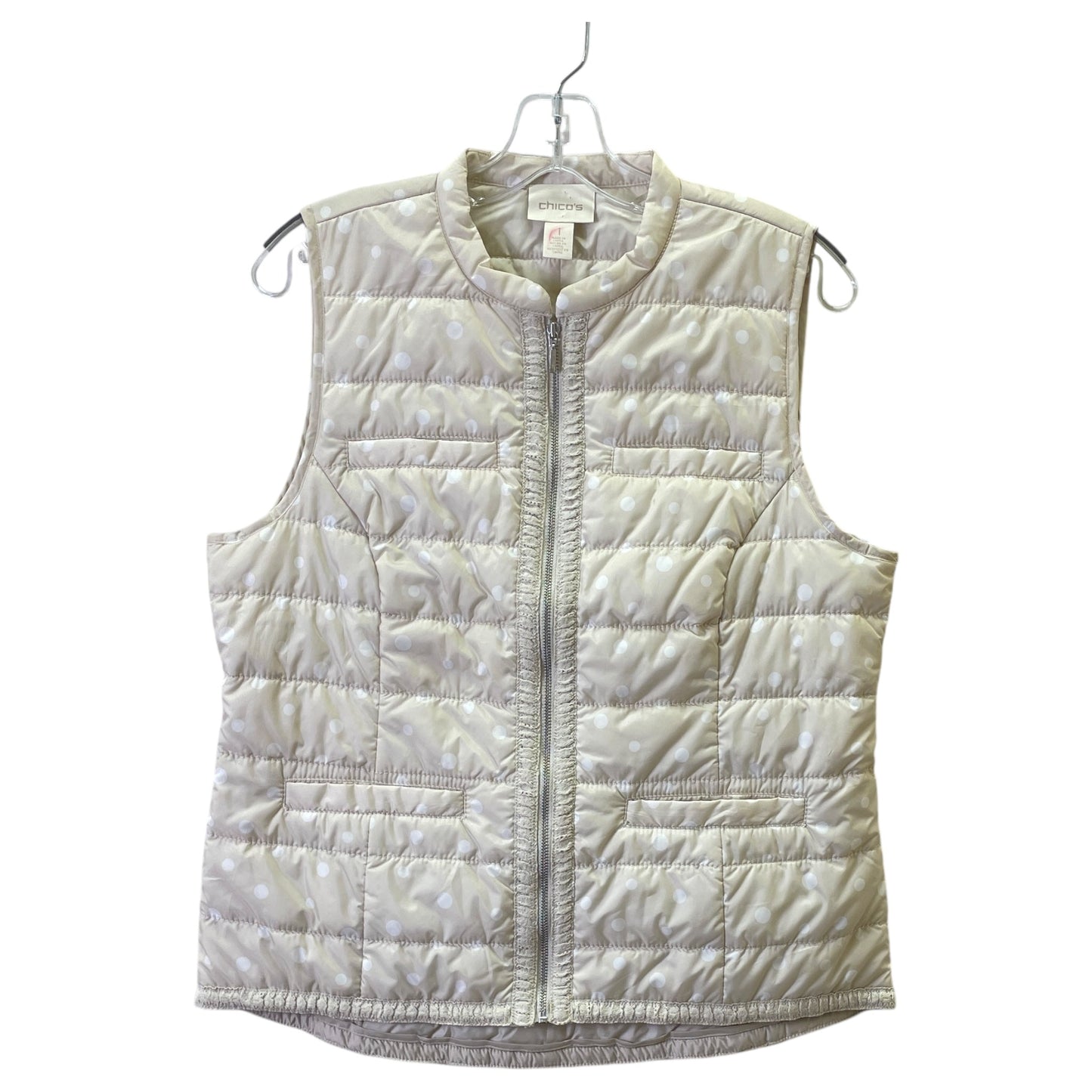 Vest Puffer & Quilted By Chicos In Taupe, Size:M