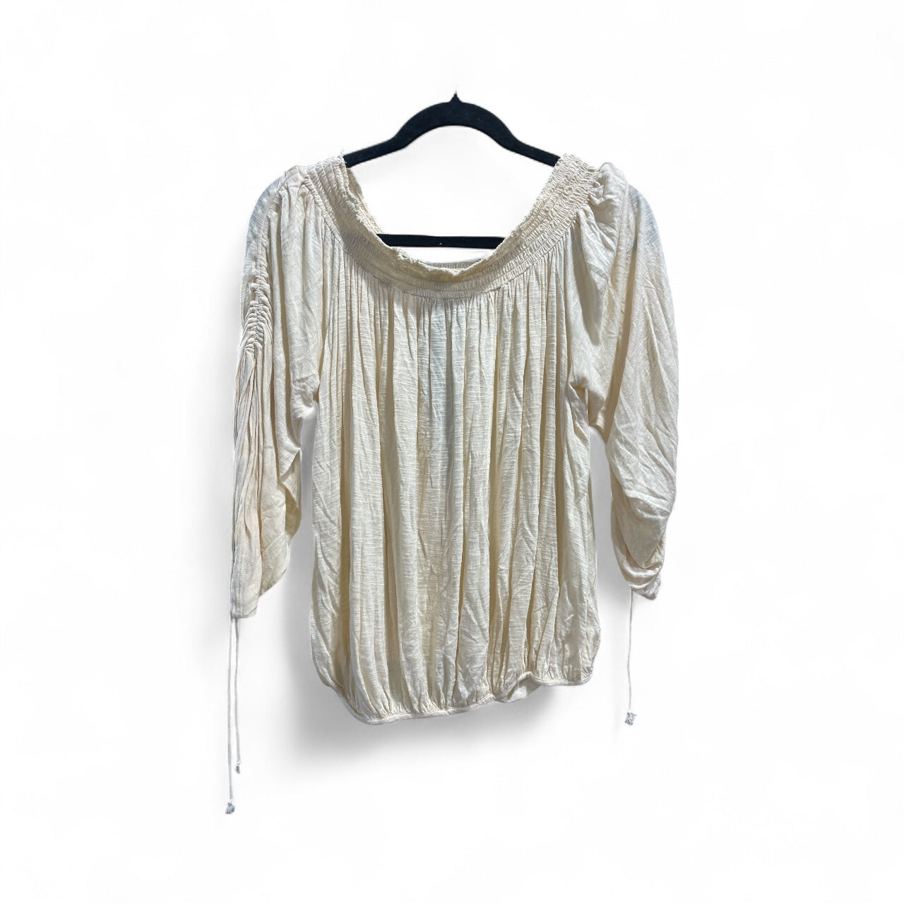 Top 3/4 Sleeve By Free People In Cream, Size: Xs