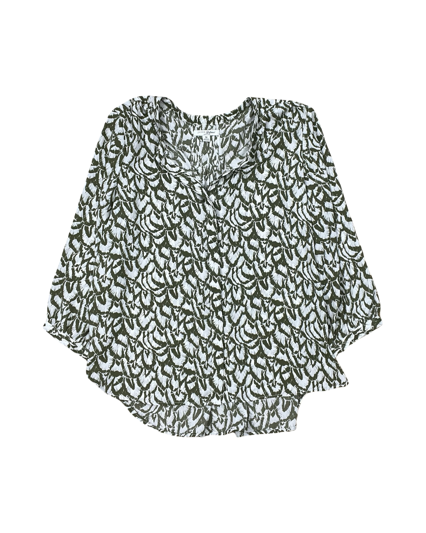 Top 3/4 Sleeve By Jachs Girlfirend In Green, Size:M
