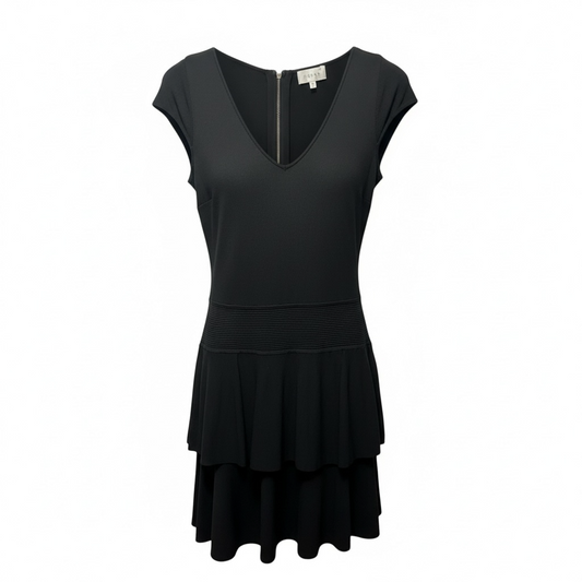 Knit Layered Dress Designer By Milly In Black, Size: S