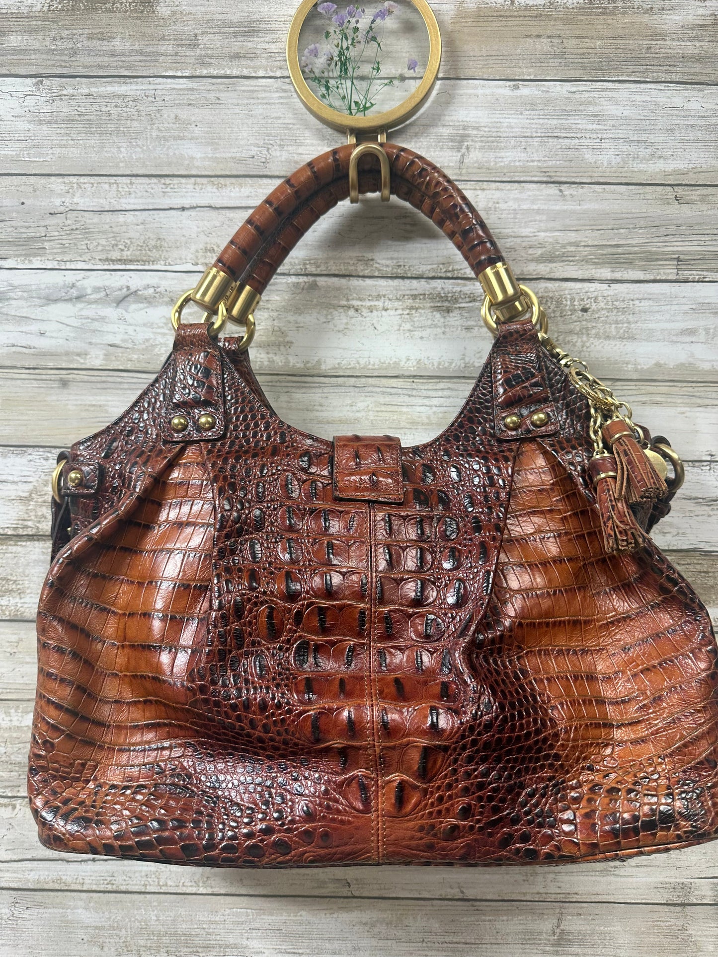 Handbag Designer By Brahmin In Brown, Size:Large
