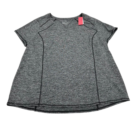 GREY LIVI ACTIVE ATHLETIC TOP SS, Size 1X