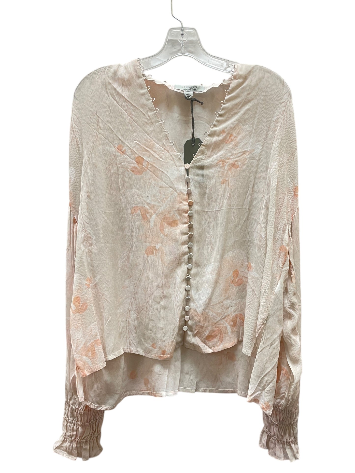 Top Ls Designer By All Saints In Floral Print, Size:6