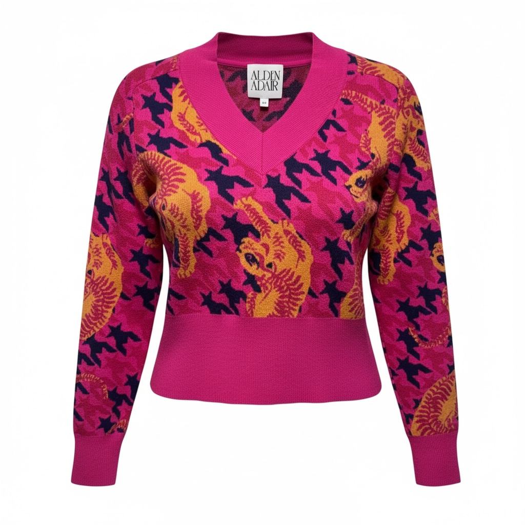 Aspen Sweater By Alden Adair In Party Prowl Print, Size: XS