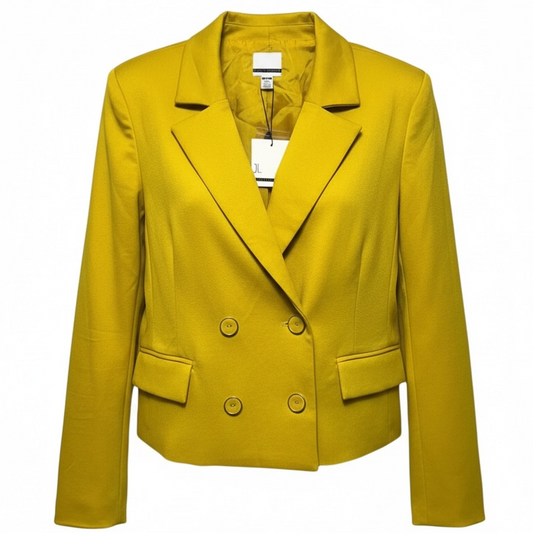 Double Breasted Blazer By Jules & Leopold In Yellow, Size: XL