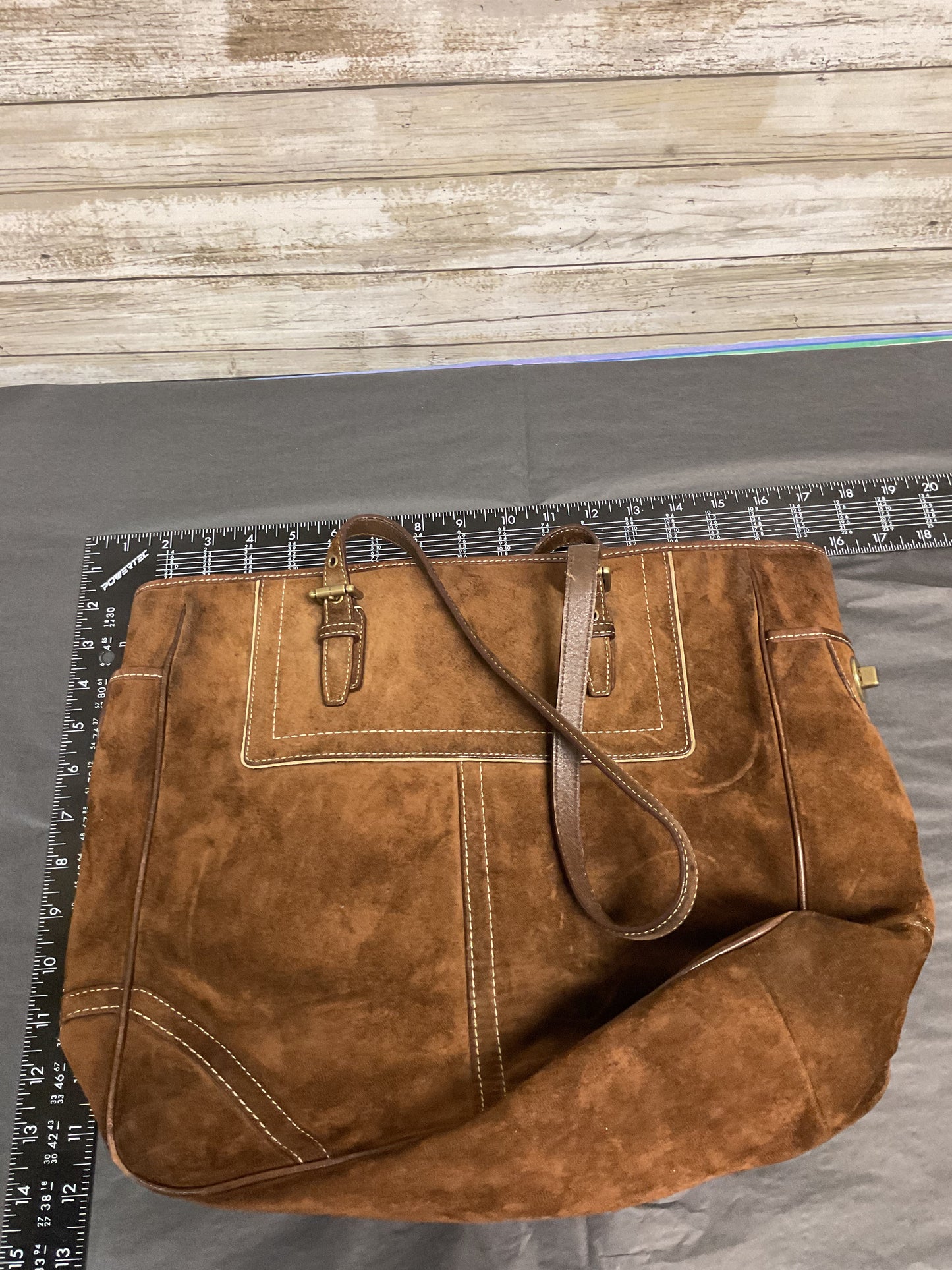 Handbag Designer By Coach In Brown, Size:Large