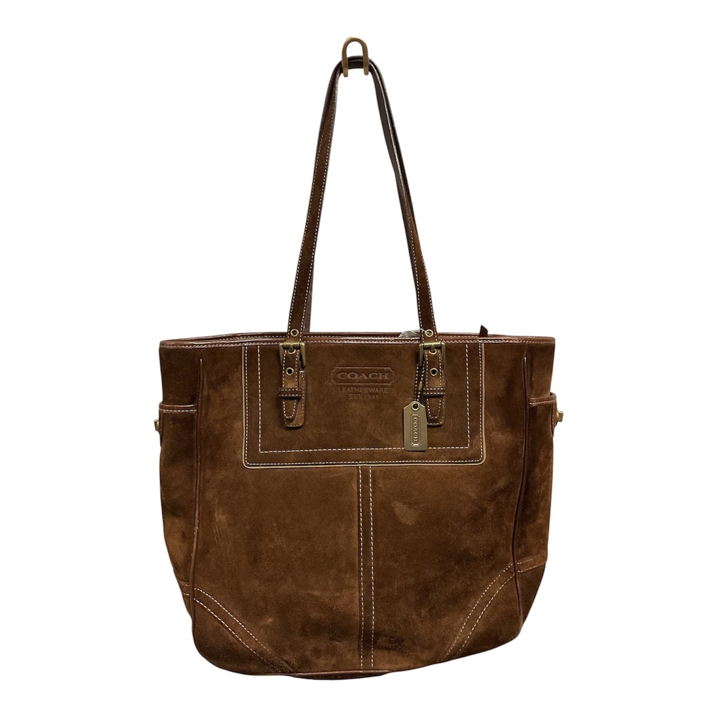 Handbag Designer By Coach In Brown, Size:Large