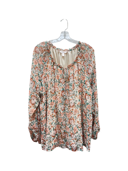 Blouse Ls By Lc Lauren Conrad In Floral Print, Size:2X