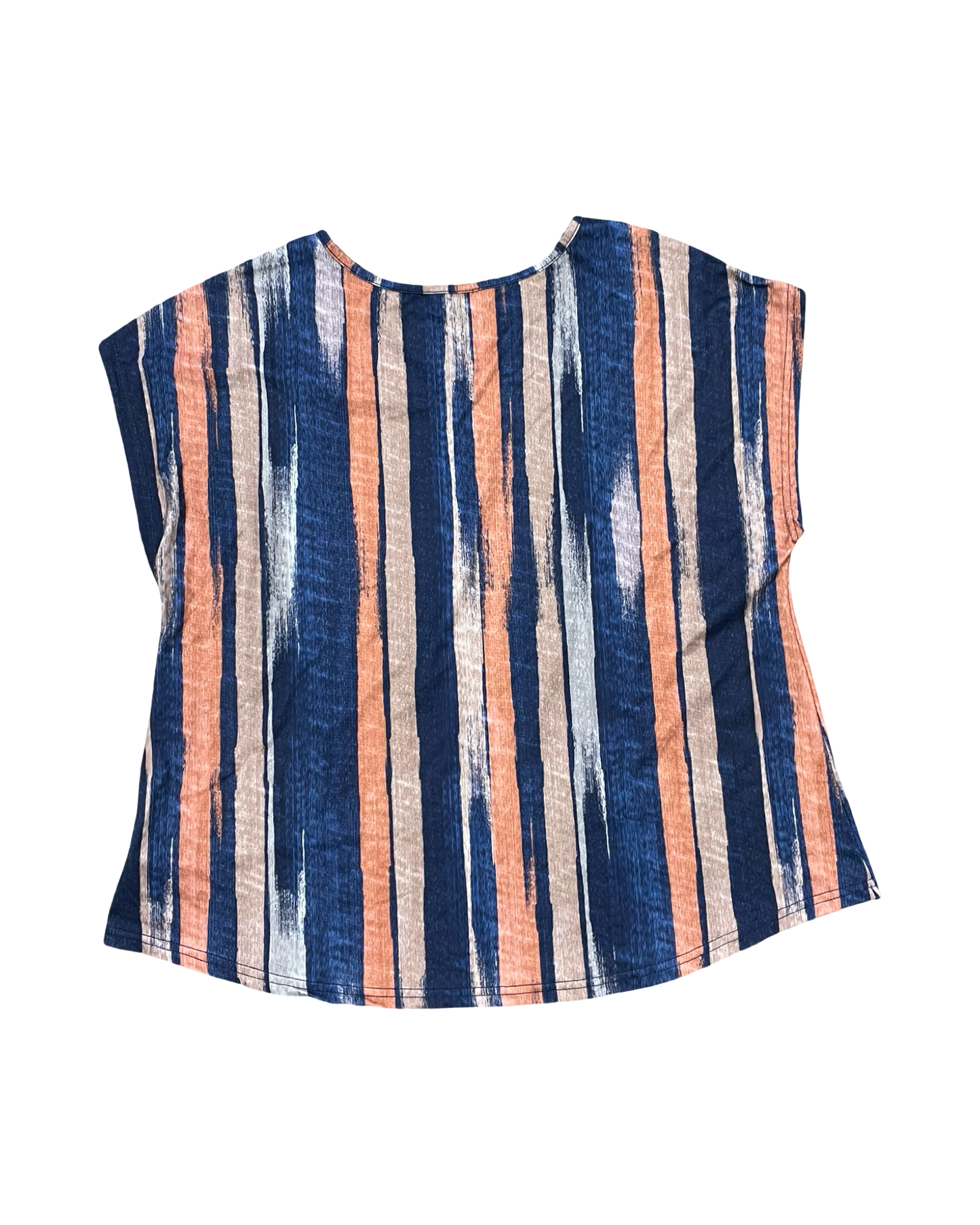 Top Ss By Emery Rose In Blue & Orange, Size:1X