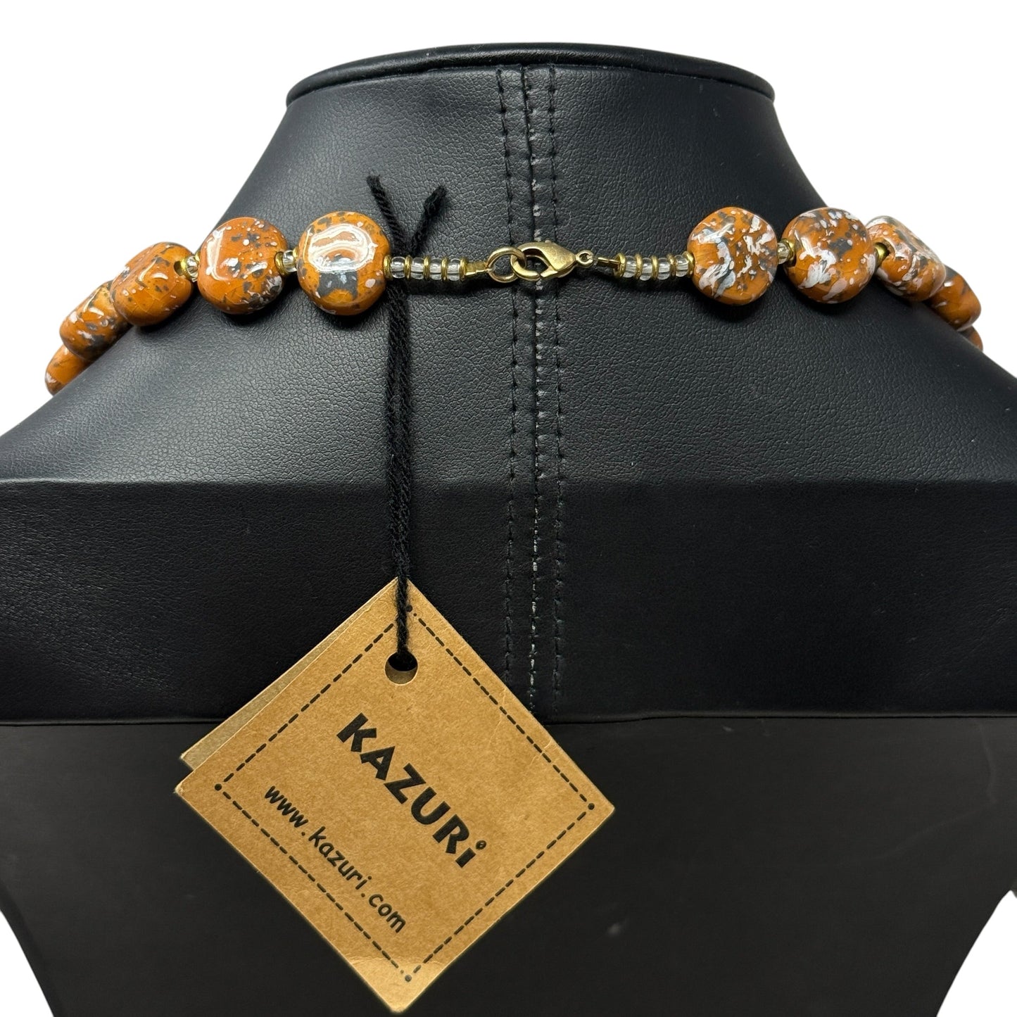 Kenyan Hand Painted Clay Beaded Necklace By Kazuri