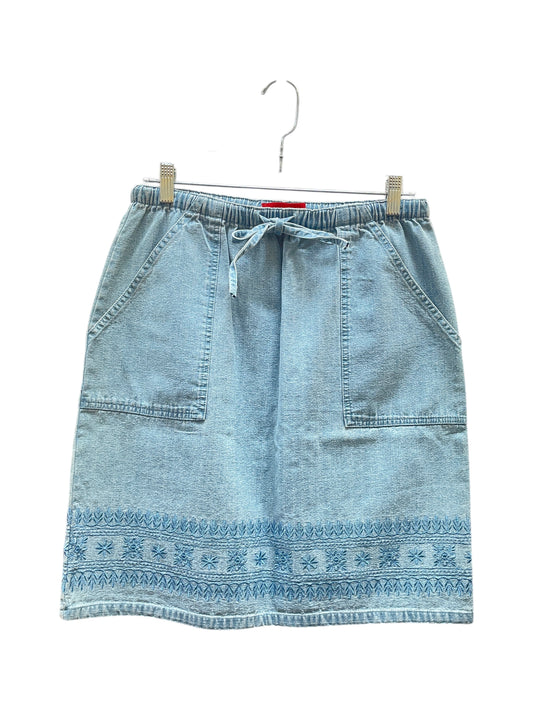 Skirt Mini & Short By Gloria Vanderbilt In Blue Denim, Size:10