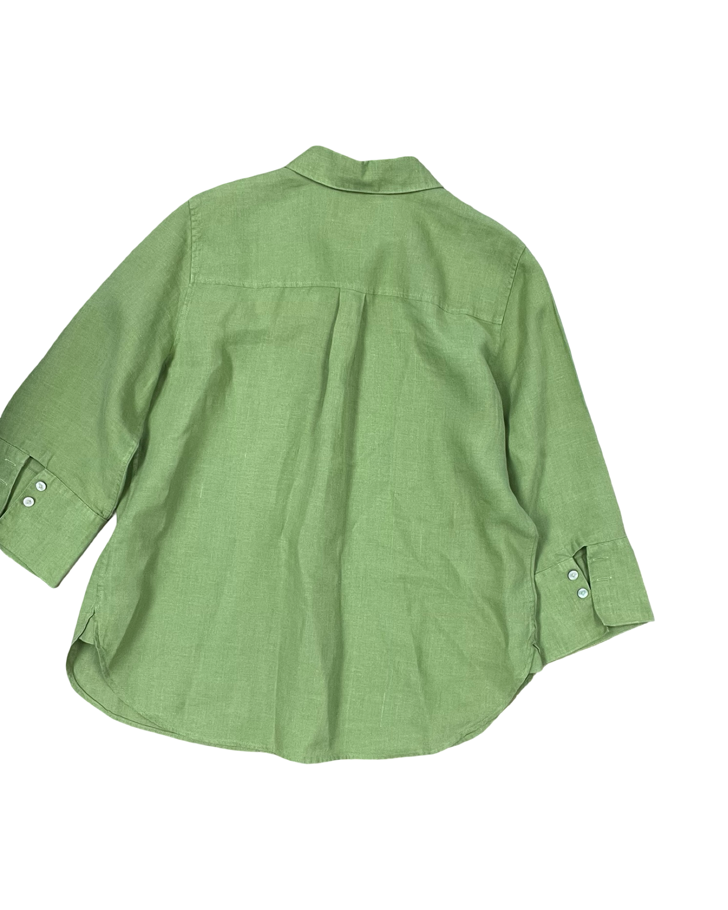Blouse 3/4 Sleeve By Chicos In Green, Size:M