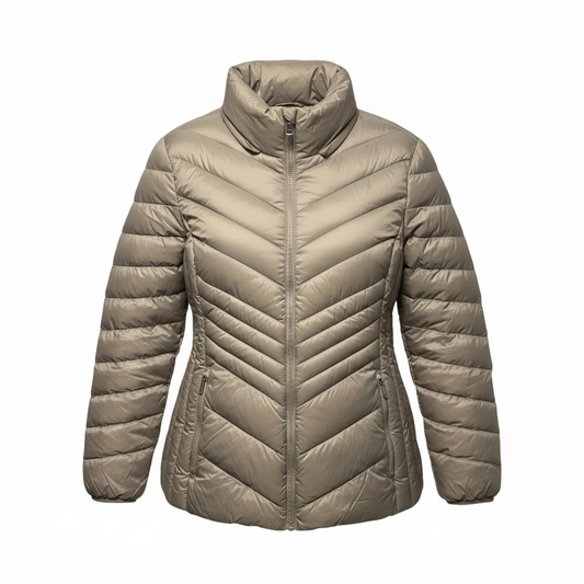 Down Blend Fill Jacket Puffer & Quilted By London Fog In Taupe, Size: XL