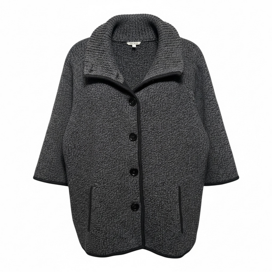 Sweater Cardigan By Talbots In Grey, Size: L