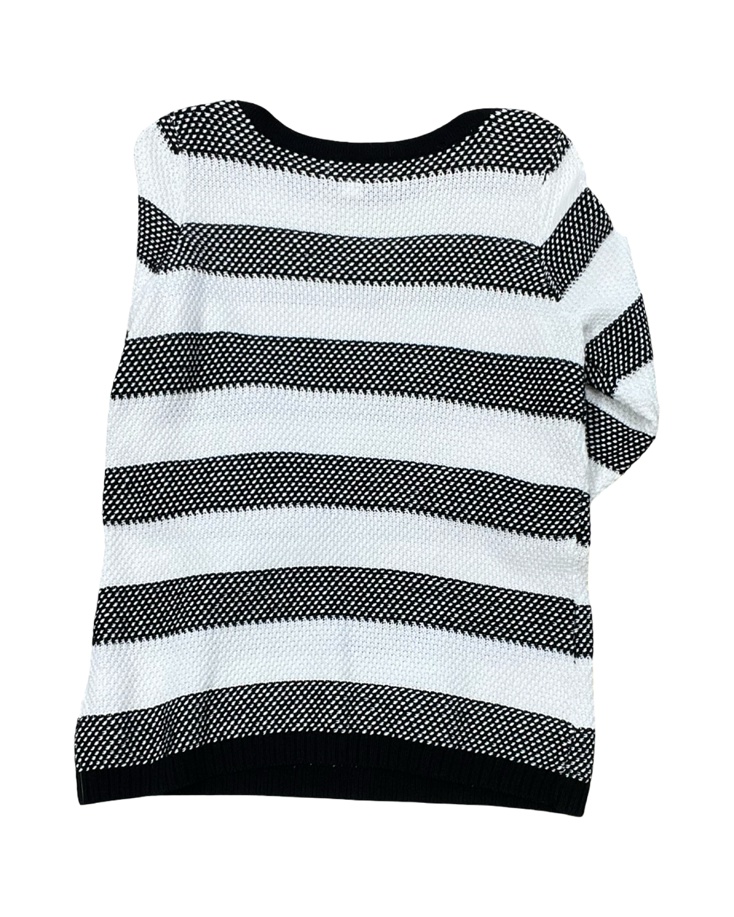 Top 3/4 Sleeve By Croft And Barrow In Black & White, Size:S