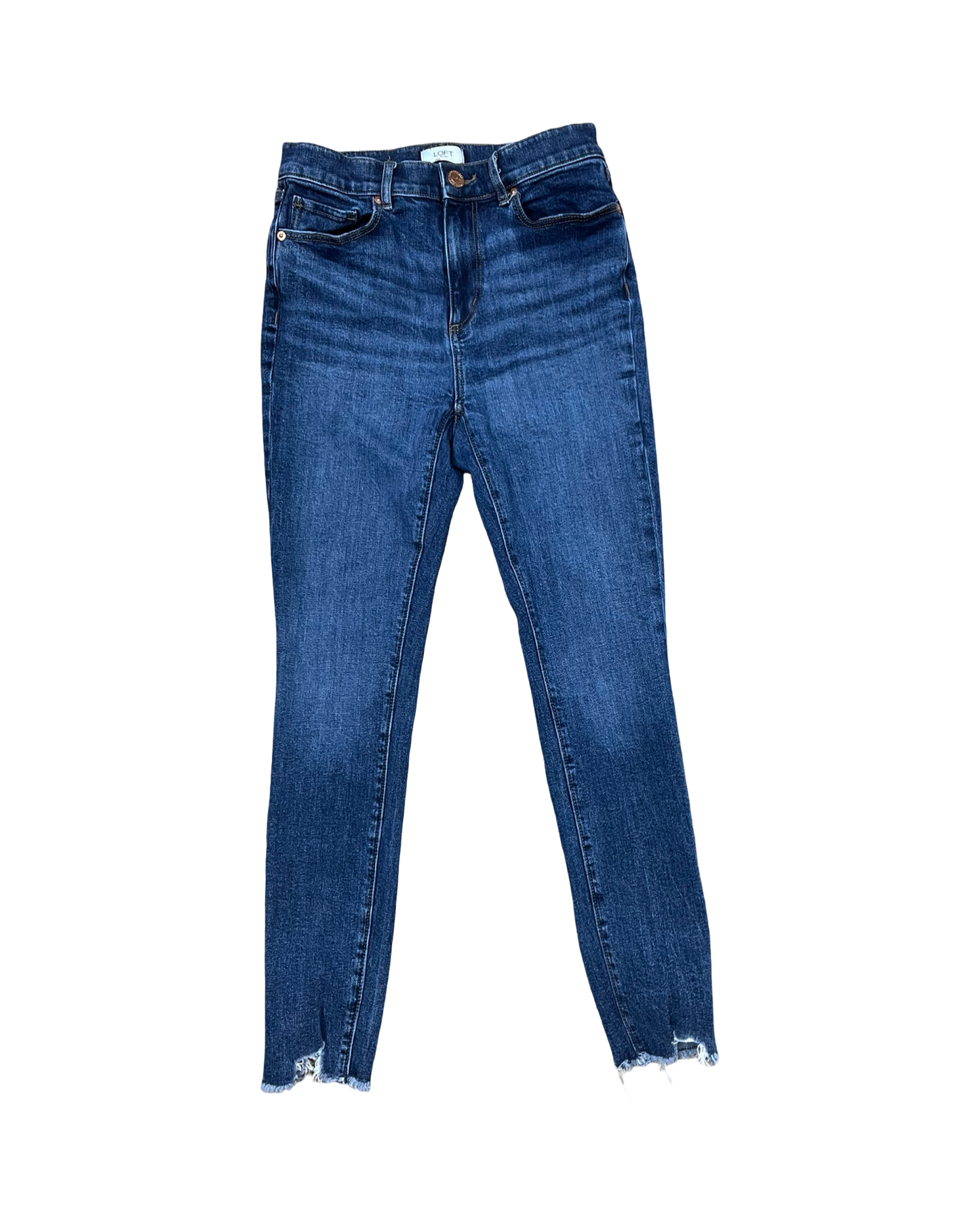 Jeans Skinny By Loft In Blue Denim, Size:2