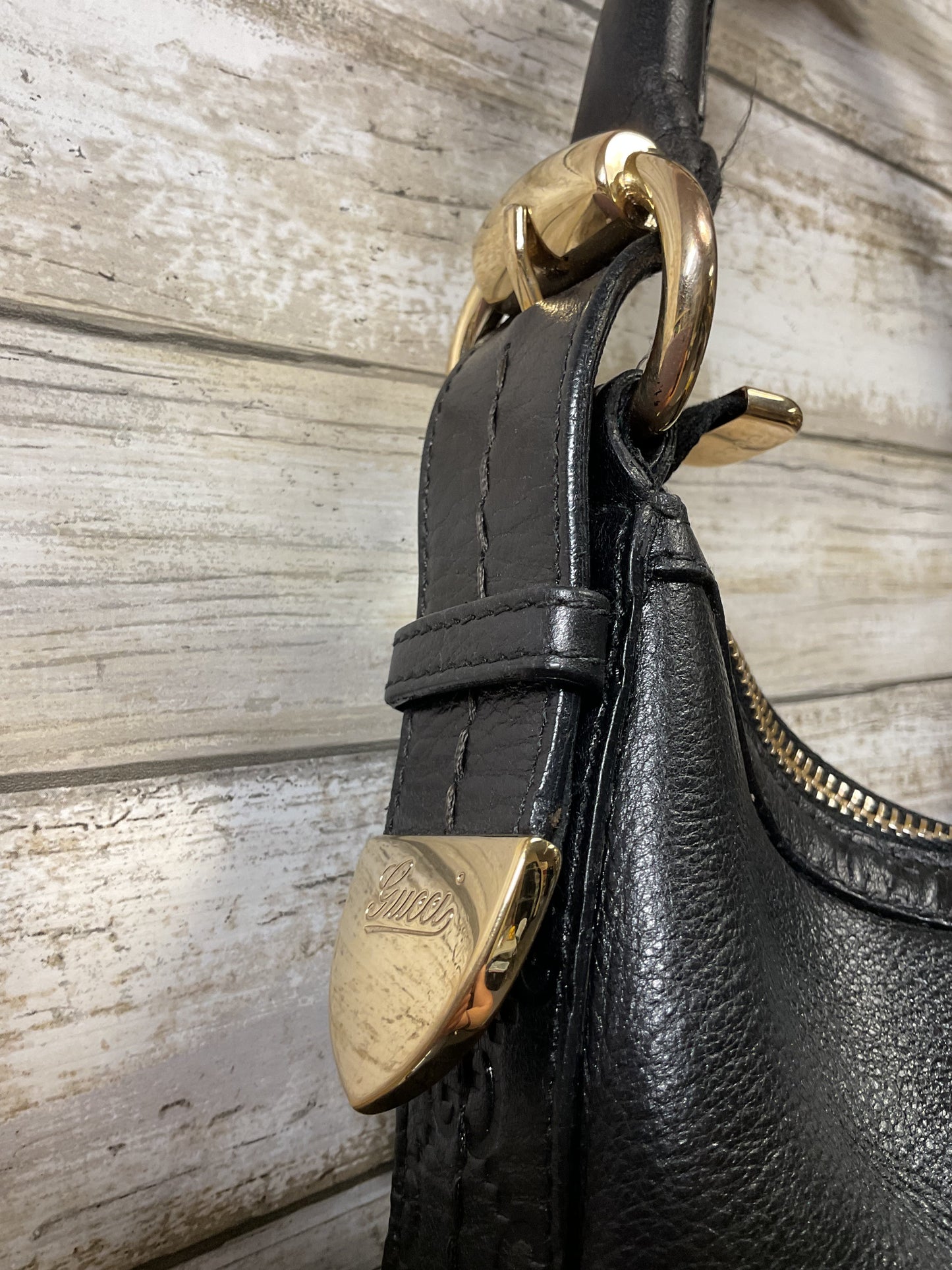 Handbag Luxury Designer By Gucci In Black, Size:Medium