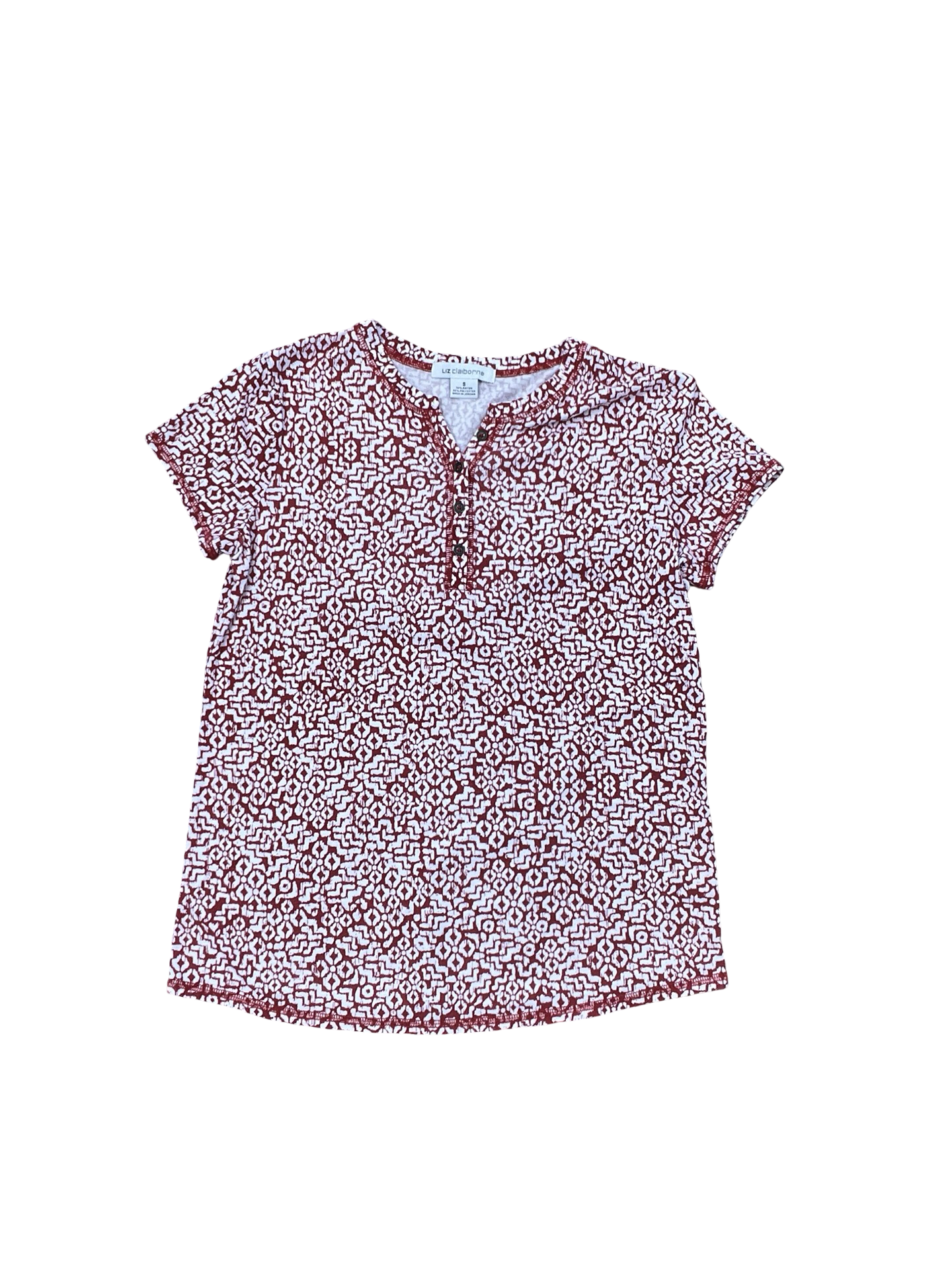 Top Ss By Liz Claiborne In Red & White, Size:S