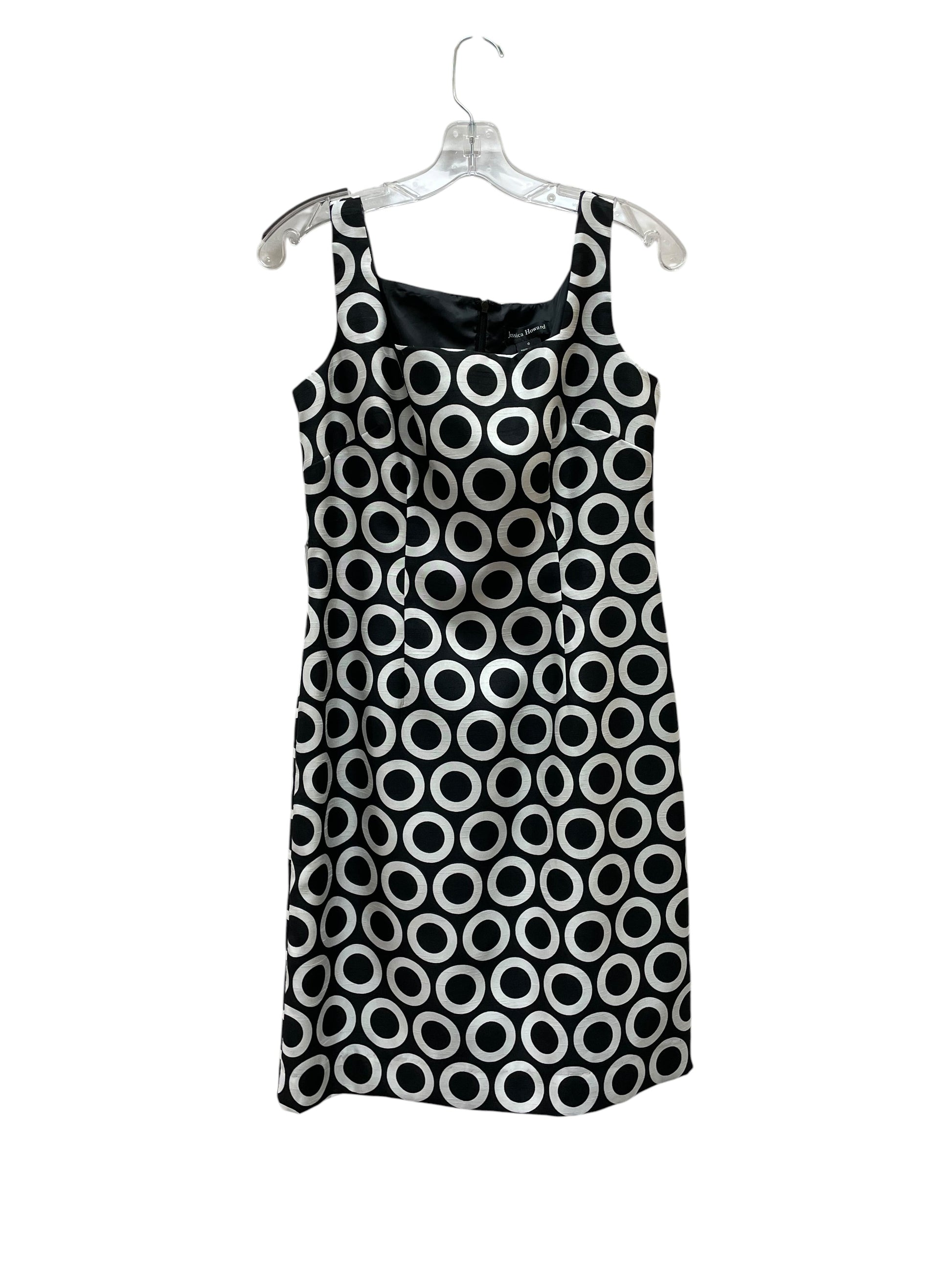 Dress Casual Midi By Jessica Howard In Black & White, Size:6