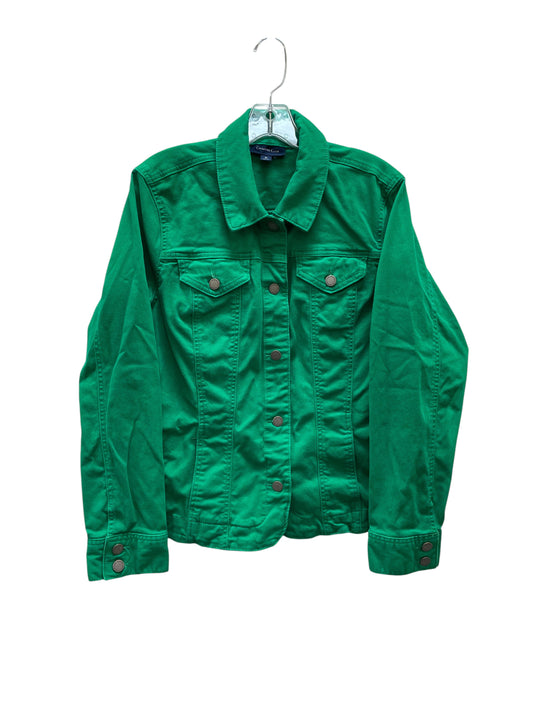 Jacket Denim By Charter Club In Green Denim, Size:Xl