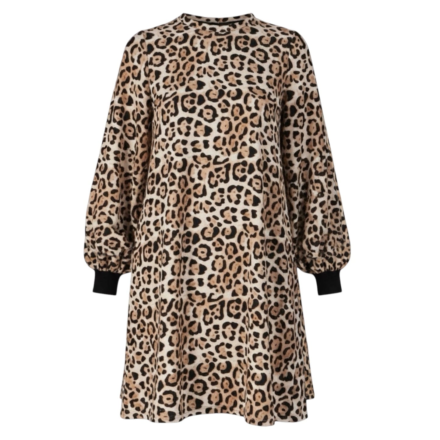 Leopard Print Silk Charmeuse Bishop Sleeve Dress By ATM In Animal Print, Size: M (estimated)