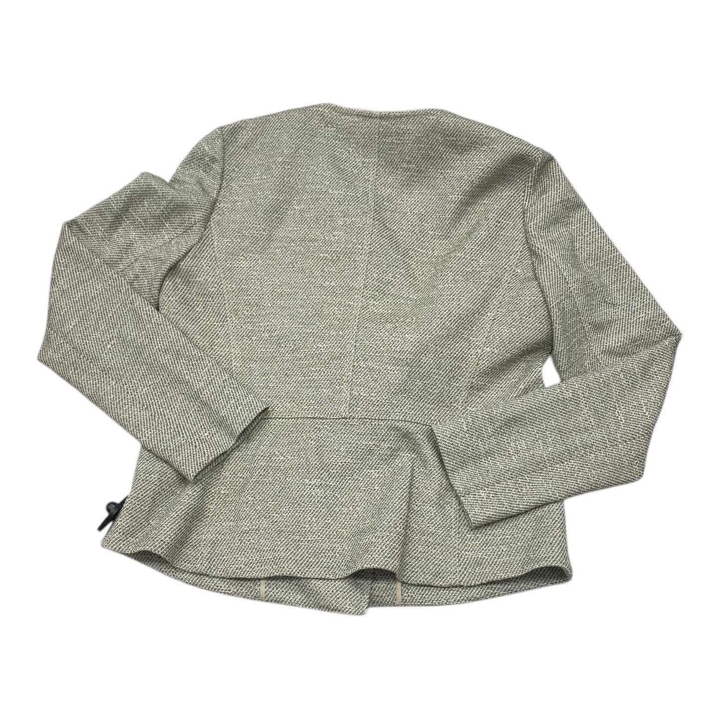 Blazer Designer By Lafayette 148 In Green & White, Size:12