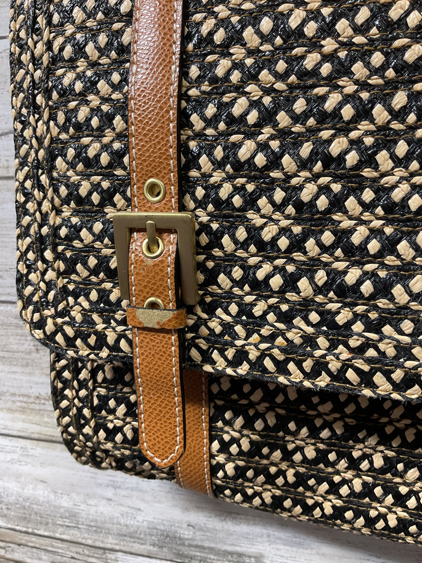 Handbag By Eric Javitz In Black & Brown, Size:Medium