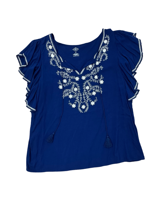 Top Ss By Clothes Mentor In Blue, Size:Xl